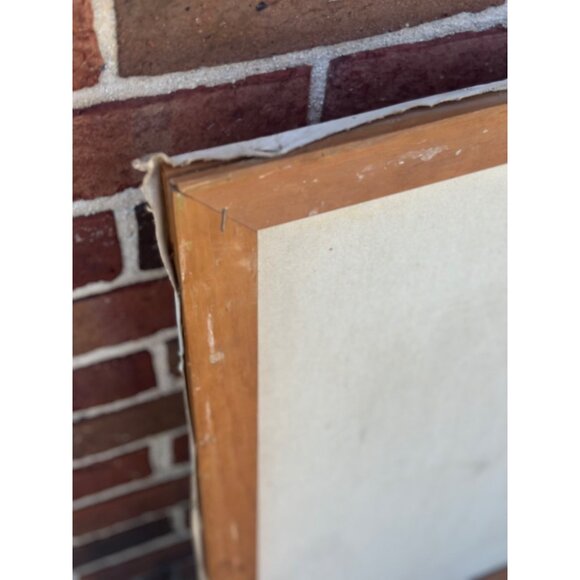 VTG Tiger Portrait Canvas Art Abstract Expressionist Style Red/Orange Background - Picture 6 of 8